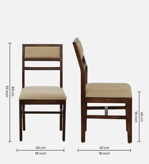 Zellige Solid Wood Dining Chair In Tubbaq Finish (Set Of 2)